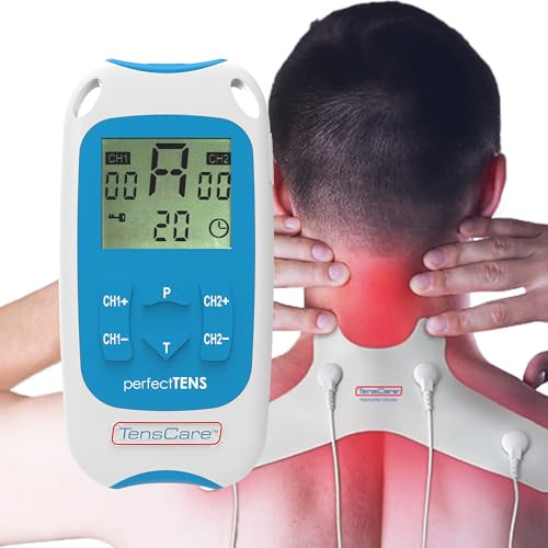 Bundle of TensCare - Perfect Tens, Appareil de soulagement de la douleur+ TensCare – Électrodes TENS & EMS pour soulager les douleurs cervicales, réutilisables jusqu'à 20 fois