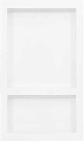 Doccia con 2 scomparti, bianco lucido, 41 x 69 x 9 cm, beccuccio per vasca da bagno in SMC con resina, impermeabile e durevole, salvaspazio, per piccoli bagni