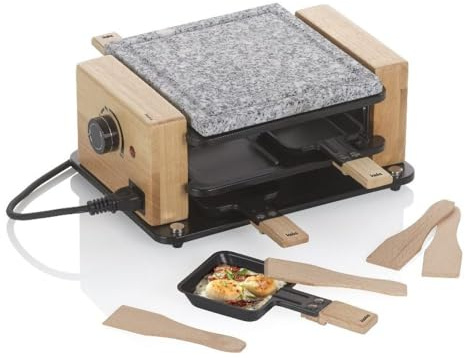 Kela BEDRETTO Raclette Stone – Granite Black, 4 People, Raclette Grill with Stone Plate and Pans, 29.5 x 21 x 12.5 cm