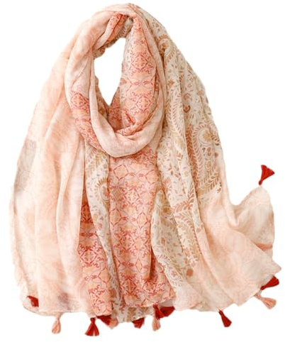 MAZELIKEHOOD Foulard Femme Imprimé Écharpe Legère en Viscose Accessoire Mode Printemps Été Foulard Grand Format pour Femmes Filles
