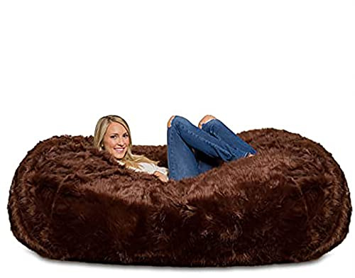 Säcksäck med pälsöverdrag, maskintvättbar soffa och fåtölj, stor plyschleksaksförvaringspåse (ej fylld)