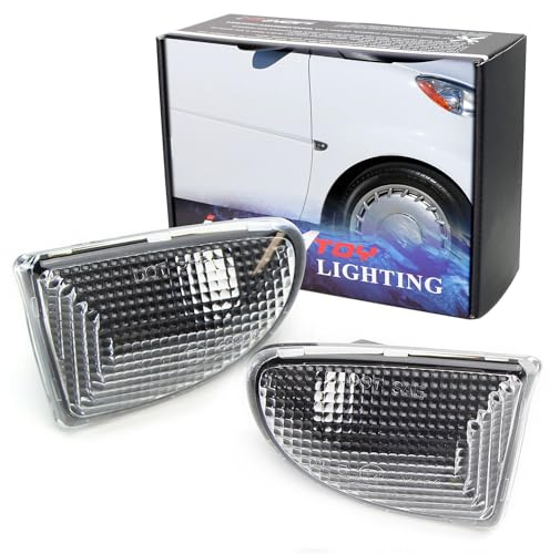 iJDMTOY Euro Clear Lens Front Side Marker Light Lens Housings Compatible With 2007-15 Smart Car Fortwo, Replace OEM Sidemarker Lamps