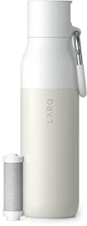LARQ Bottle Filtered – 500ml Insulated Stainless Steel Water Bottle – Nano Zero Technology for Chlorine, Lead & PFAS – Keeps Water Cold for 24 Hours – BPA-Free, Granite White