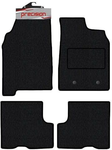 Precision - Tailored Car Mats - Intended for Dacia Duster 2018-2022 - 4 Piece Set - Non-Slip Floor Mats - Black Carpet - Grey Binding - Fittings Clips - SFP