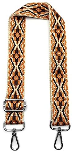 Correa de Hombro Ajustable Marrón, Correa Bolso Intercambiable para Bolsos Bandolera con Mosquetón Plateado 3.8cm, Bolsa Correa Ancha para Bolsos de Mujer Hombre, Accesorios Crossbody, #2