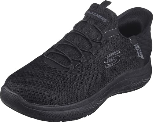 Skechers Summits Colsin SR Hands Free Slip-Ins Chaussures de Travail à Enfiler pour Homme, Noir, 40 EU