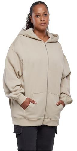 Urban Classics Damen Kapuzenpullover Ladies Oversized Zip Hoody wetsand L