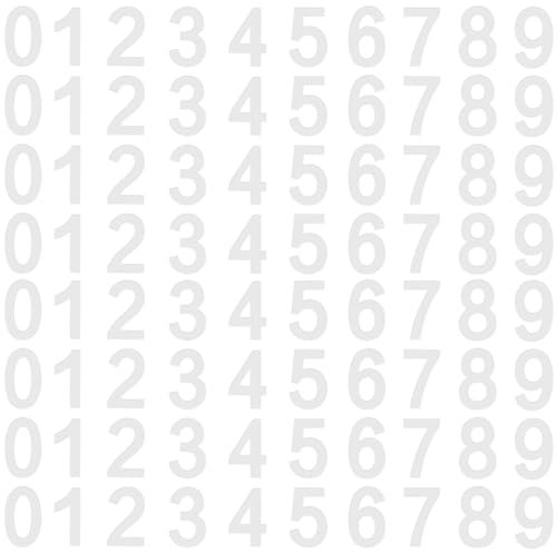 80 Stück Klebezahlen Wetterfest 5 cm Weiß Briefkasten Zahlen Aufkleber Selbstklebende Hausnummer Aufkleber Reflektierende Vinyl Nummernaufkleber 1–9 für Haus Tür Adressnummer