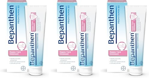 Bepanthen Nappy Care Ointment | Nappy Cream with Provitamin B5 | Suitable for Newborns Skin, 100 g (Packing May Vary). (Pack of 3)
