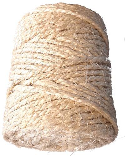cyclingcolors Cuerda de Yute 6mm x 50m Cuerda Cañamo Natural Sisal para Gatos Rollo de Corde Yute para Embalaje Decoración Jardinería Manualidades