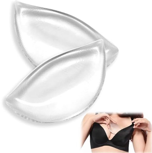 Silikon-Bh-Einlagen 1 Paar Rutschfest Bh Polster Einlagen, Klare Unsichtbar Silikon BH Polster Pads, Verdicken BH Insert Pads, Wasserdichte Brust-Push-up-Pads für Bikini Badeanzug Damen Mädchen