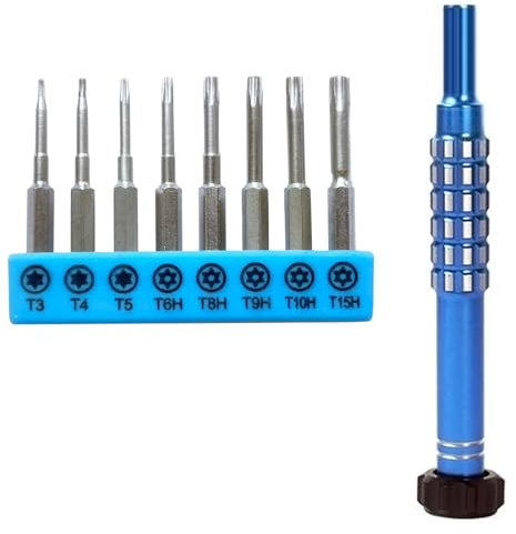BAKESHU Juego de destornilladores Torx 8 en 1 T3 T4 T5 T6 T8 T9 T10 T15, destornilladores de timbre, kit de reparación de destornilladores magnéticos compatible con PS3, PS4, PS5, Xbox One, Xbox 360,