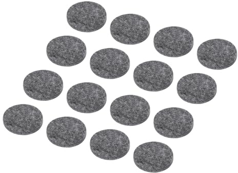 QUARKZMAN 16 stycken självhäftande filt 40 mm rund liten filtglidare för stolar, halkfria kuddar, möbeltassar, stolben, skydd förhindrar repor för möbler, hårt golv, mörkgrå