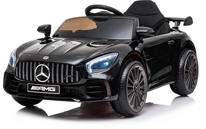Baroni Toys Mercedes AMG Sport Macchina Elettrica per Bambini Baby car Elettrica Full Optional, Auto Telecomandata Sedile in Plastica, Porte Apribili, Motore 6V, Carico fino a 25 Kg 1-4 anni, Nero