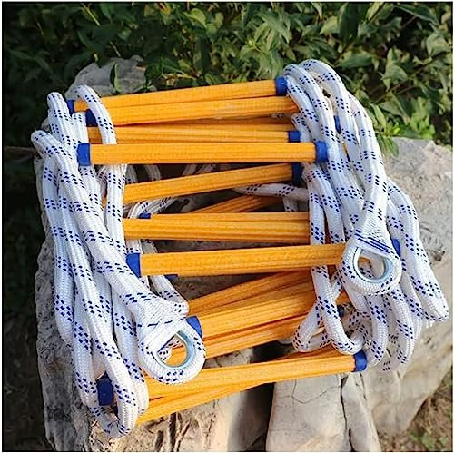 LUMSGN Échelle de Corde, échelle de Secours, échelle de Secours d'urgence, échelle de Corde de sécurité Ignifuge de 2 à 6 étages avec Crochets / 25 m 82 pi