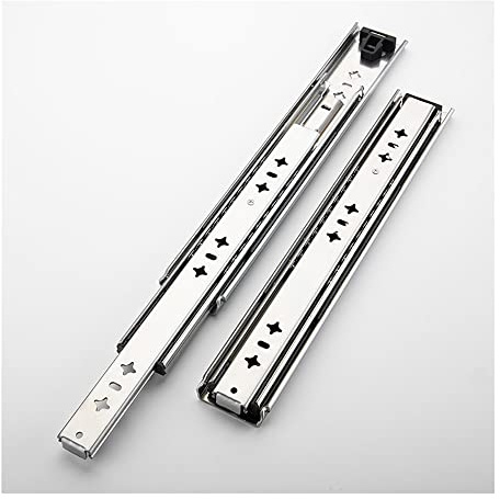 Glissières de tiroir robustes de 40,6 cm – Glissières à roulement à billes à 3 volets – Capacité de charge de 119,7 kg – Pour meubles et armoires de cuisine