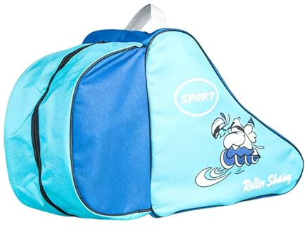 Sac à roulettes pour patins à roulettes - Sac respirant pour patinage sur glace, étui de voyage portable de grande taille avec bandoulière réglable, étui pour chaussures de patinage artistique Pe