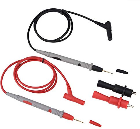 2 Pcs Multimètre Sonde Sonde Multimètre Cordons de Test Kit 1000 V 20A Plombs de Sonde Plaqué Or avec Pince Alligator