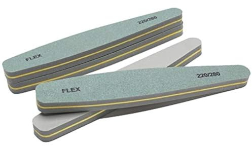 Nail Files Bufers 5pcs Nail File Buffer 220/280 Grit Diamond Nail Buffer Block Sponge Lime a ongle Sanding UV Gel Polishing Tools - (Color: 180-220)