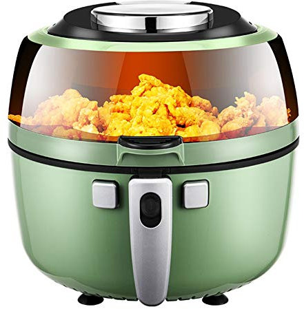 FGHSD Freidora de Aire con Capacidad de 6.5 litros, freidora de Aire, hogar, automático, Inteligente, sin Aceite, sin Humo, Horno de energía para recalentar o Asar a la Parrilla (Color: Verde, Tam