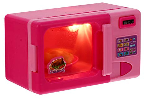 TOYANDONA Kids Microwave Oven Toy Miniature Kitchen Appliance Model Pretend Play Cooking Accessory for Dollhouse and Educational Role Play