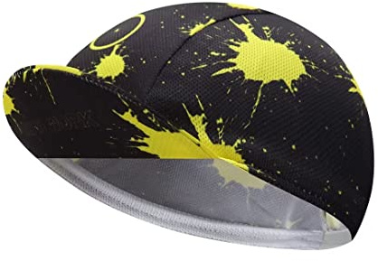Bikingbros - Cappellino divertente per ciclismo - Cappello da ciclismo in poliestere sotto casco - Fodera per casco da ciclismo con disegno cartoon, traspirante e assorbimento del sudore, taglia unica