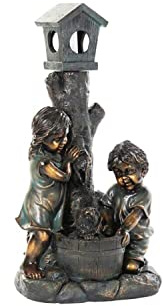 DKD Home Decor Fuente de jardín de la Marca, Color Bronce, de Resina (45 centímetros)