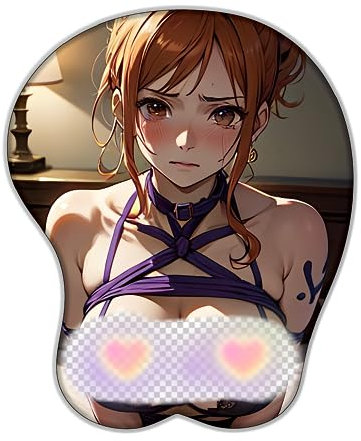 One Piece NaMi 3D Tapis de Souris Support de Poignet en Motif Dessin animé, Tapis de Souris Stéréoscopique, pour Bureau, Ordinateur Portable