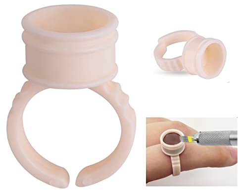 Soft Silicone Microblading Pigment Ring Cups 250PCS Disposable Eyelash Extension Glue Holder Caps Tattoo Ink Cup Rings Nail Art Tools (M)