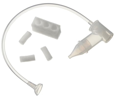 Vital Baby Breathe Easy Baby Nose Sucker - Nasal Decongester- Clear Congestion Safely & Gently | Small Tip, Disposable Filters | BPA, Latex, Phthalate Free | Ages 0m+ |1 Aspirator & 4 Filters