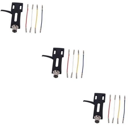 ibasenice 3pièces Support De Tête De Platine Noir Avec Fil De Stylet Pour Phonographe Remplacement Pratique Et Fiable