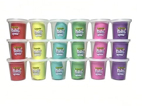 Crayola Pearl & Cosmic A1-2997 Lot de 20 pots de pâte à effets spéciaux Pearl and Cosmic Shimmer Couleurs pastel Pâte perlée à effets spéciaux 85 g