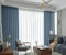 Homxi Blickdichte Gardinen Set 2er Set,2 x 107W x 229H cm,Gardinen Blickdicht Hellblau Einfarbig Gardinen Ösen