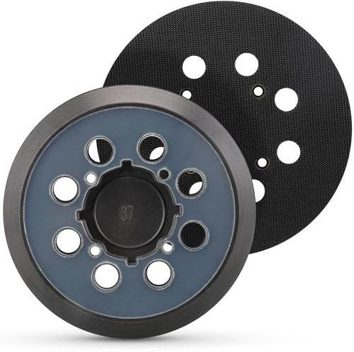 MOGRQAP 2 Pezzi Platorello Strappo 125mm, Platorello per Smerigliatrice a 8 Fori Compatibile con DWE6421 DWE6423 DCW210B Ricambi per Levigatrice, Accessori per Piastre Abrasivi con Gancio e Passante