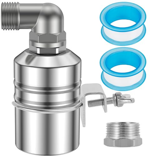 Automatisches Schwimmerventil Wasserstandsregelventil 1/2 3/4 1 Edelstahl 304 mit Umrüstkopf 2 Rohstoffbänder Automatic Water Float Valve für Pools Wassertürme Wassertanks
