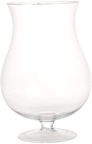 Vaso alto in vetro trasparente con piedistallo, centrotavola decorativo a forma di tulipano, espositore per fiori, grande design elegante