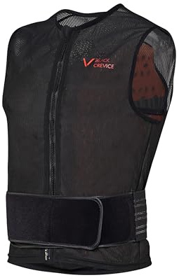 BLACK CREVICE Rückenprotektoren Weste für Kinder, Jugendliche & Erwachsene I Atmungsaktive Weste mit Anti-Shock-Schaum I Verstellbarer Hüftgurt für optimalen Sitz I Versch. Größen (L)