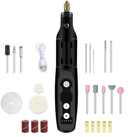 Ensemble d'outils rotatifs multifonctions 3,7 V 5 vitesses sans fil avec 24 accessoires pour polissage et gravure