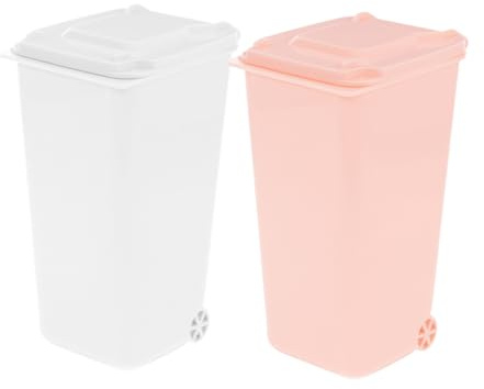 Sewroro 2 piezas Mini Papelera Escritorio Contenedor Multiusos para Basura y Bolígrafos Cubo para Oficina Diseño Compacto y Portátil para Organizar Escritorios y Mesas