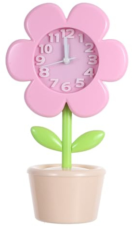 Artibetter Cute Flower Alarm Clock for Girls: Silent Movement & Compact Design – Portable Bedside Table Clock for Teen Bedroom & School Desk Decoration