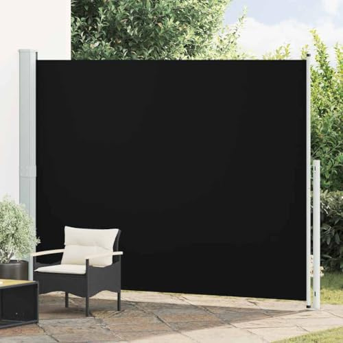 Generico Tenda Laterale Retrattile per Patio 220x300 cm Nera,Ombrelloni e Parasole
