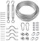 TooTaci Drahtseil 3mm Set, 304 Edelstahl Stahldraht Kabel 7×7, 20M Stahlseil Ummantelt aus Vinyl, Stahlseil mit Ösen,Seilspanner Spanngarnitur,Haken, M3 Crimpschlaufenhülse,für Lichterkette Hängen