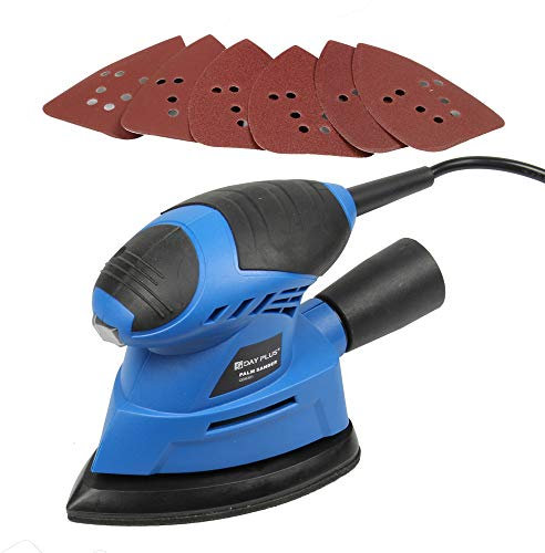 Mouse Detail Sander, 130W 12000 OPM Mouse Sander with 16 Pcs Sandpapers, with Dust Port - High Performance Dust System for Home DIY
