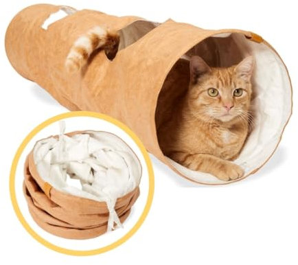 PiuPet® Katzentunnel I 1,20m I Faltbarer Spieltunnel für Katzen I Katzenspielzeug I Katzenspielzeug Tunnel | Katzen Tunnel | Cat Tunnel | Spieltunnel Katze | Tunnel Katze