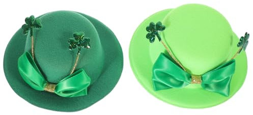 FRCOLOR 2pcs Mini Leprechaun Hat Hair Clip St Patrick's Day Accessory for Women Festive Hair Clip for Holiday Events
