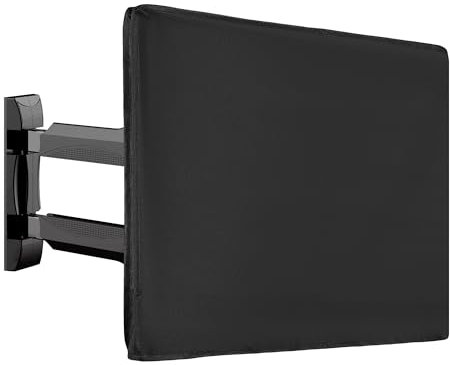kwmobile 24 TV Outdoor TV Abdeckung - Fernseher Hülle Bildschirmschutz - Schutzhülle wetterfest - Schwarz