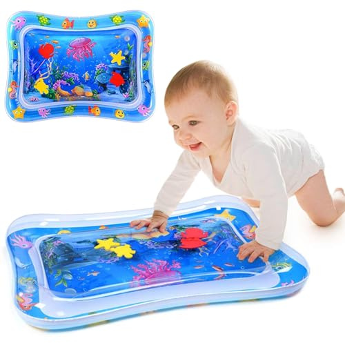 Baby vattenmatta, uppblåsbar matta, baby gym 0–6 månader, tummy tid baby, vattensensorisk lekmatta för bebisens tidiga utvecklingsaktiviteter