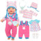 Kleidung Outfits für 12-14 Zoll Baby Puppen, 6 Bunny Baby Puppen Kleidung mit Hut Socken Kleid und Shell Tasche für 30-35 cm Puppe Kleidung, Neu Baby Puppe Kleidung Mädchen Geburtstag Geschenk