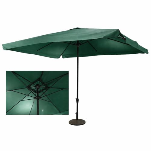 MA MAISON Ombrellone da Giardino Rettangolare 3x4 Metri - in Alluminio, Regolabile, da Esterno, Impermeabile, con Manovella- Resistente ai Raggi UV Elegante (Verde - 3x4 Mt)