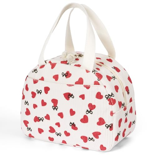 AOOTE Lonchera Térmica para Mujer,Bolsa Refrigerada de Lonchera Térmica de Pana,Bolsa De Almuerzo para Oficina,Contenedor De Alimentos Reutilizable para Almuerzo,Oficina,Viaje,Pícnic o Colegio